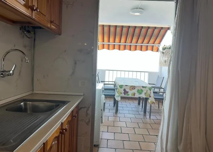 Acogedor Con Terraza Frente Al Mar Y Vistas Al Teide 公寓